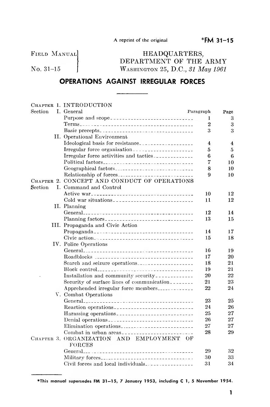 FM 31-15 Operations Against Irregular Forces