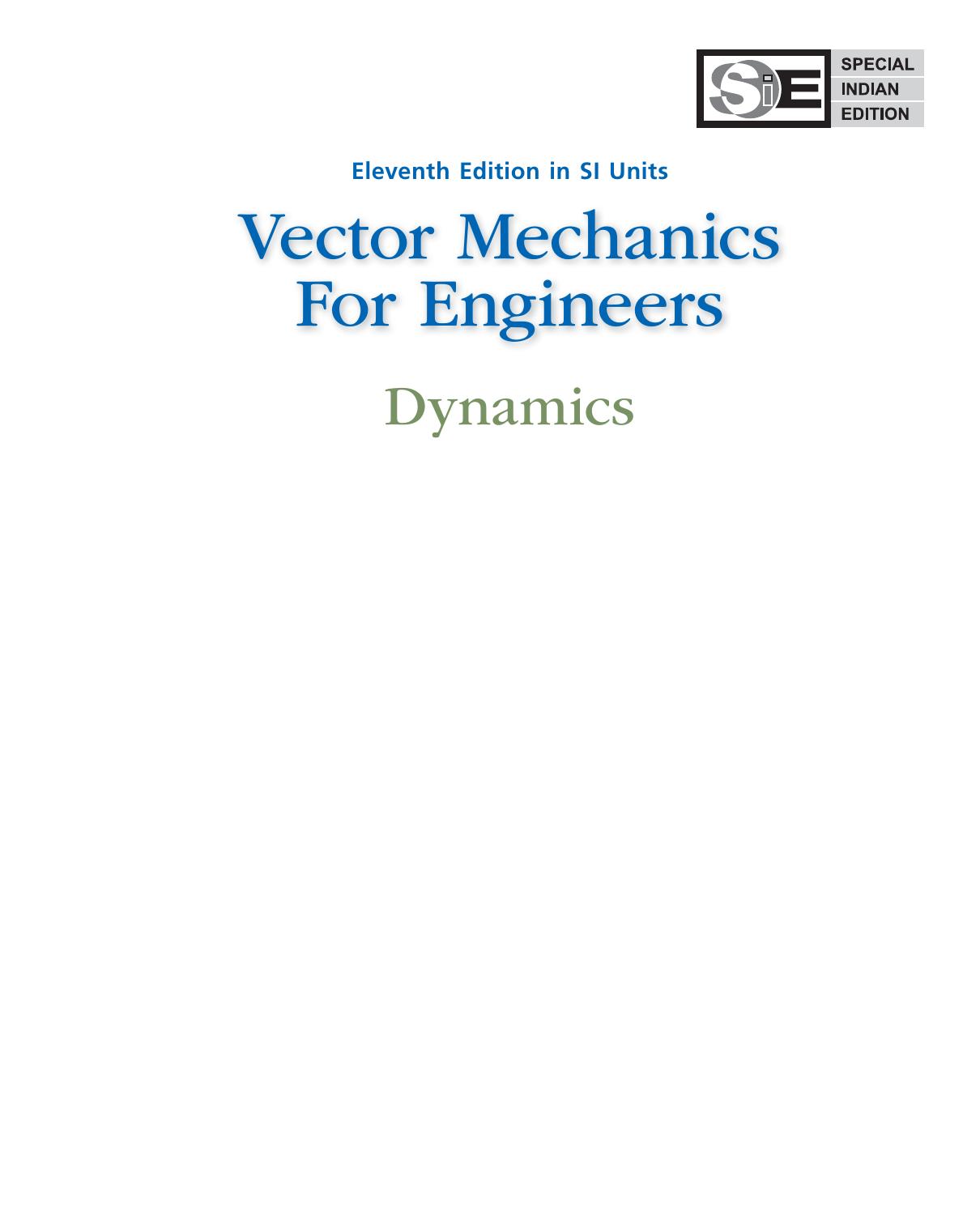 Vector Mechanics for Engineers 11e Dynamics SI BEER
