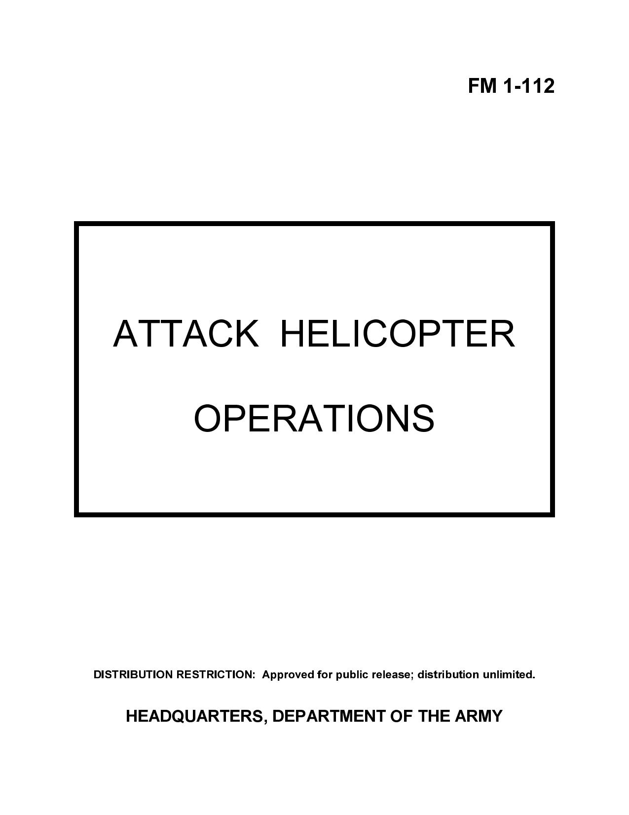 FM 1-112 - ATTACK HELICOPTER OPERATIONS
