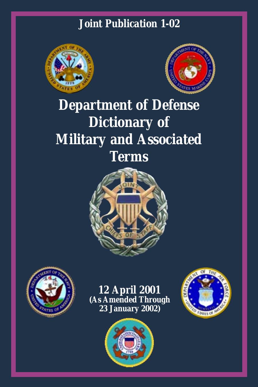 JP 1-02, Department of Defense Dictionary of Military and Associated Terms