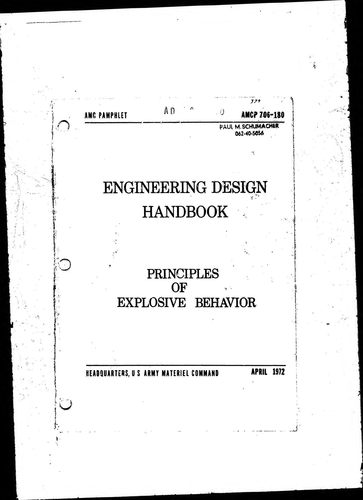 AMCP 706-180 - Explosive Behavior