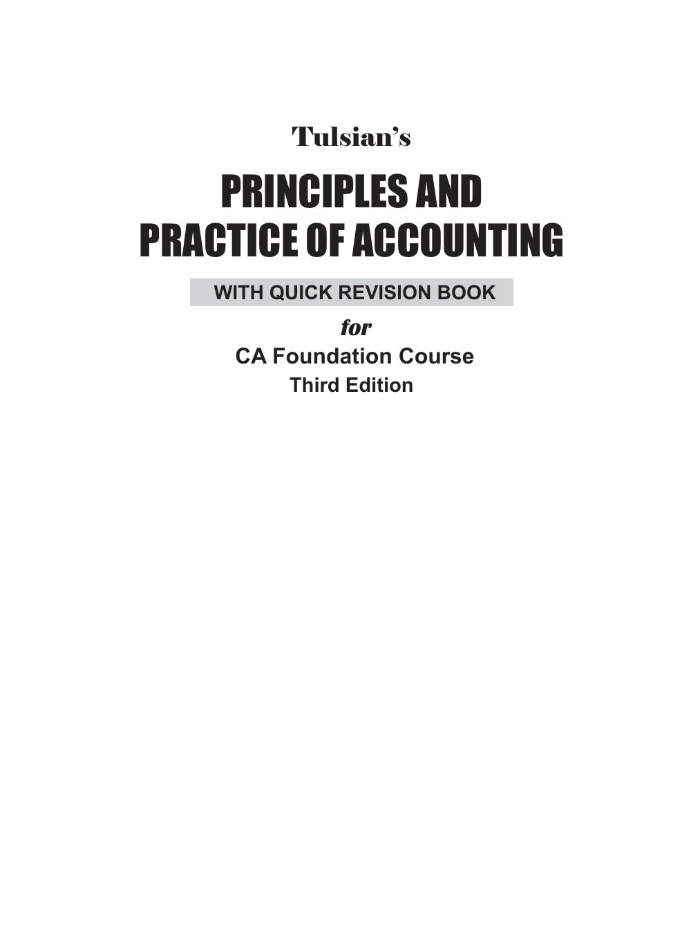 TULSIAN S PRIN PRAC OF ACC WITH QUICK REV BOOK Tulsian