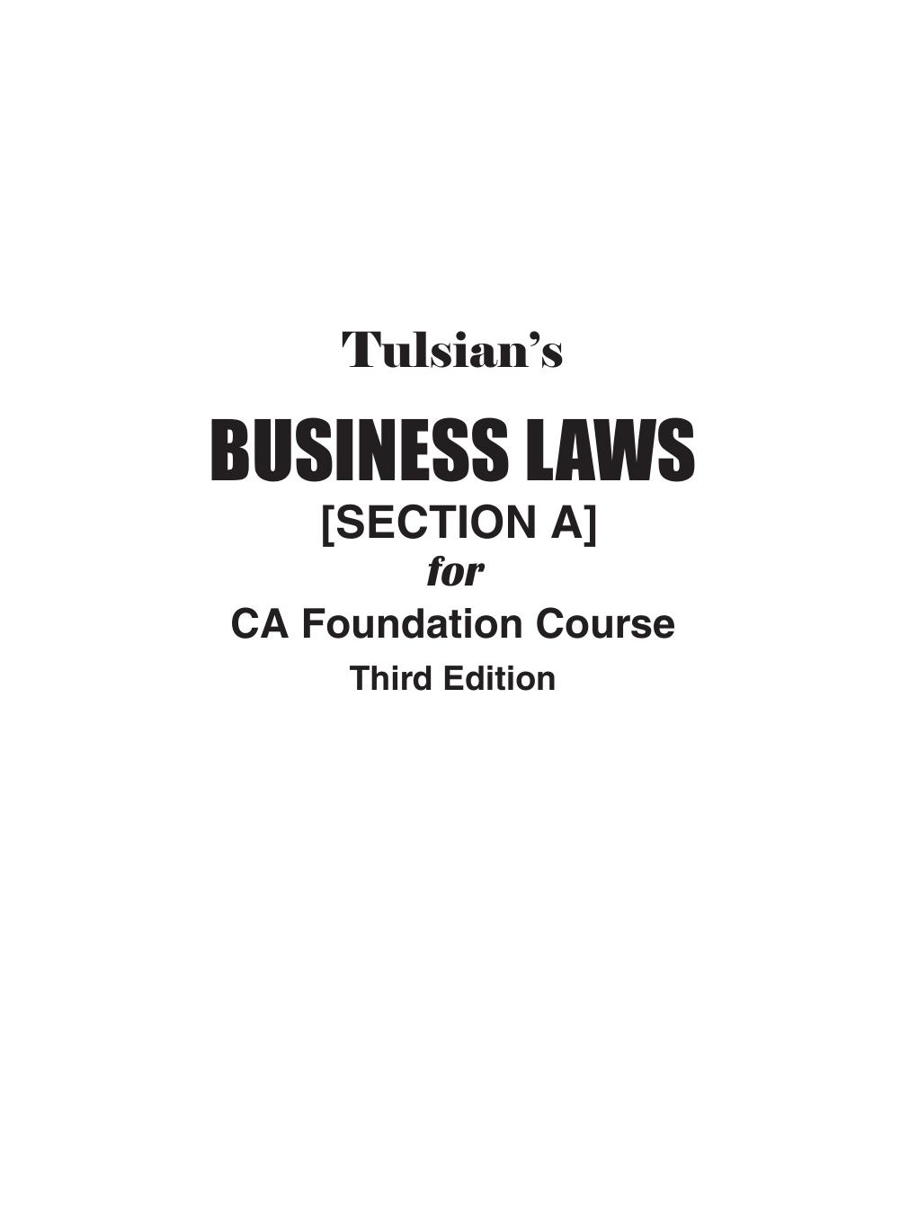 TULSIAN S BUSINESS LAW FOR CA FOUNDATION Tulsian