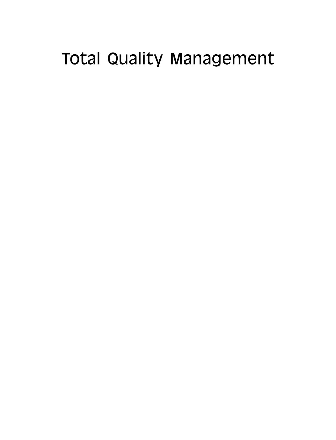 Total Quality Management Subburaj Ramasamy