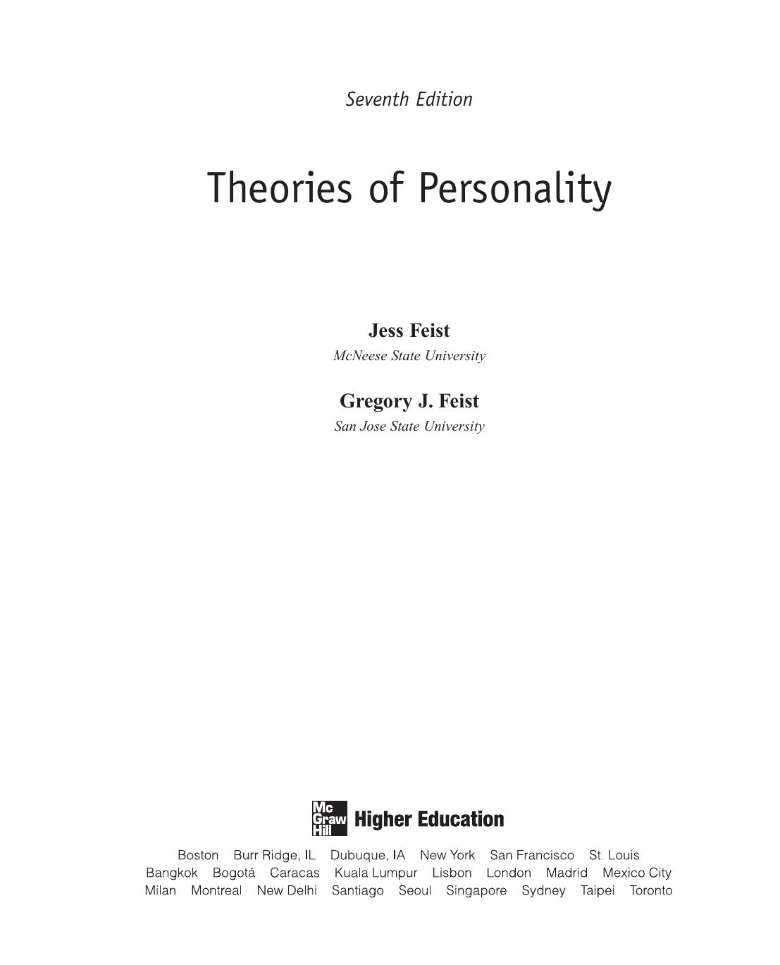Theories of Personality Feist Jess
