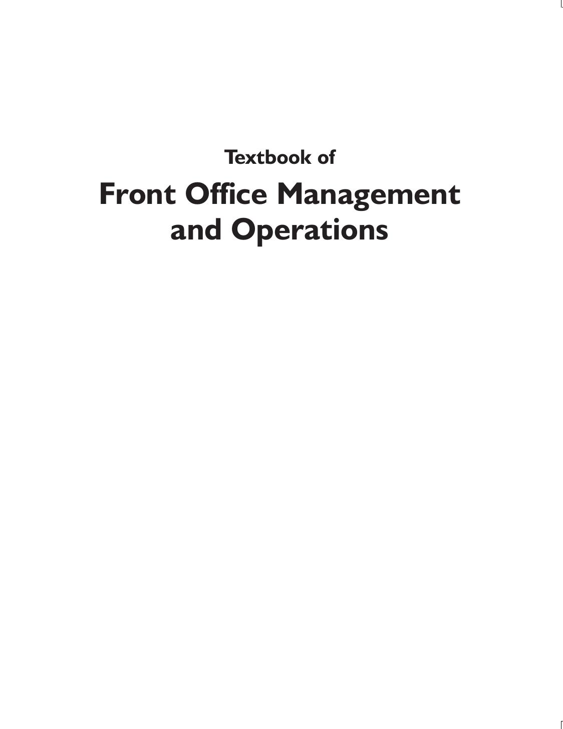 TEXTBOOK OF FRONT OFFICE MGMT OP ANDREWS
