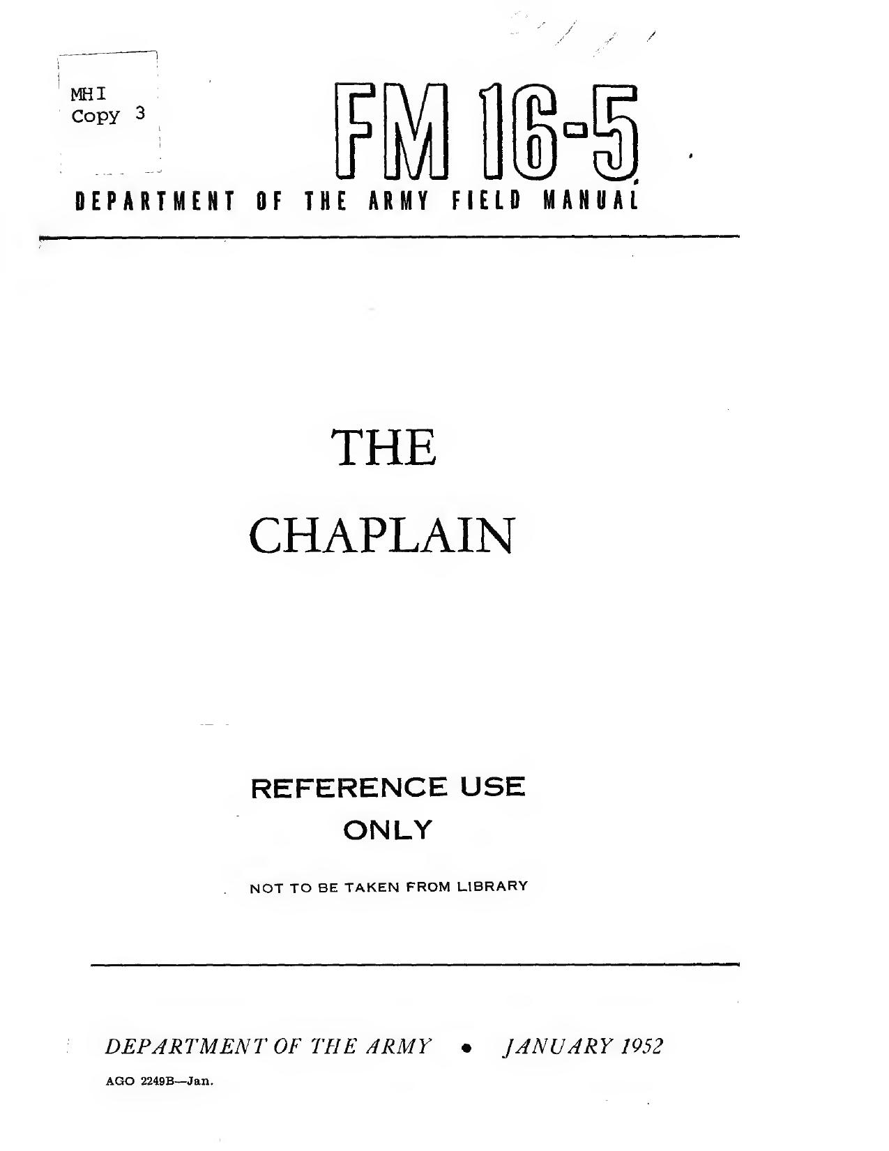 FM 16-5 The Chaplain