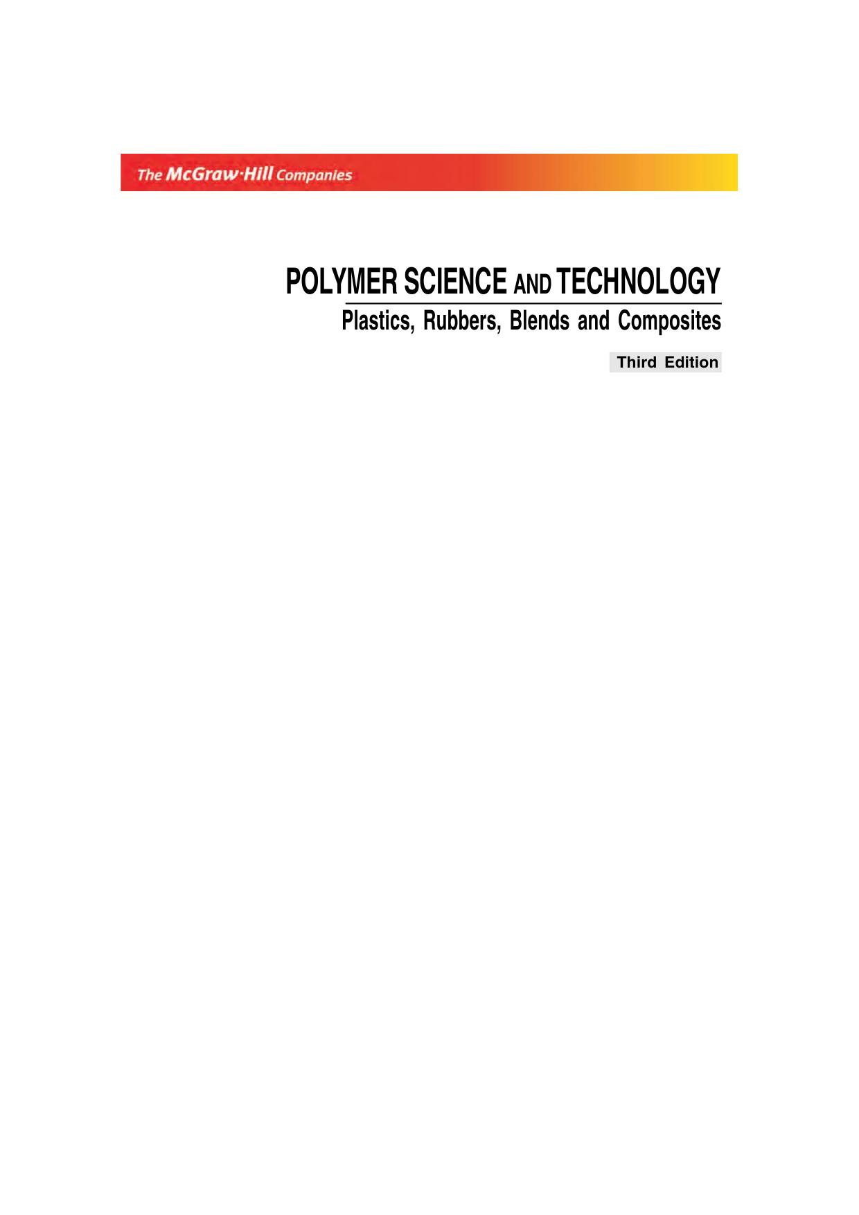 POLYMER SCEINCE AND TECHNOLOGY 4 E Ghosh