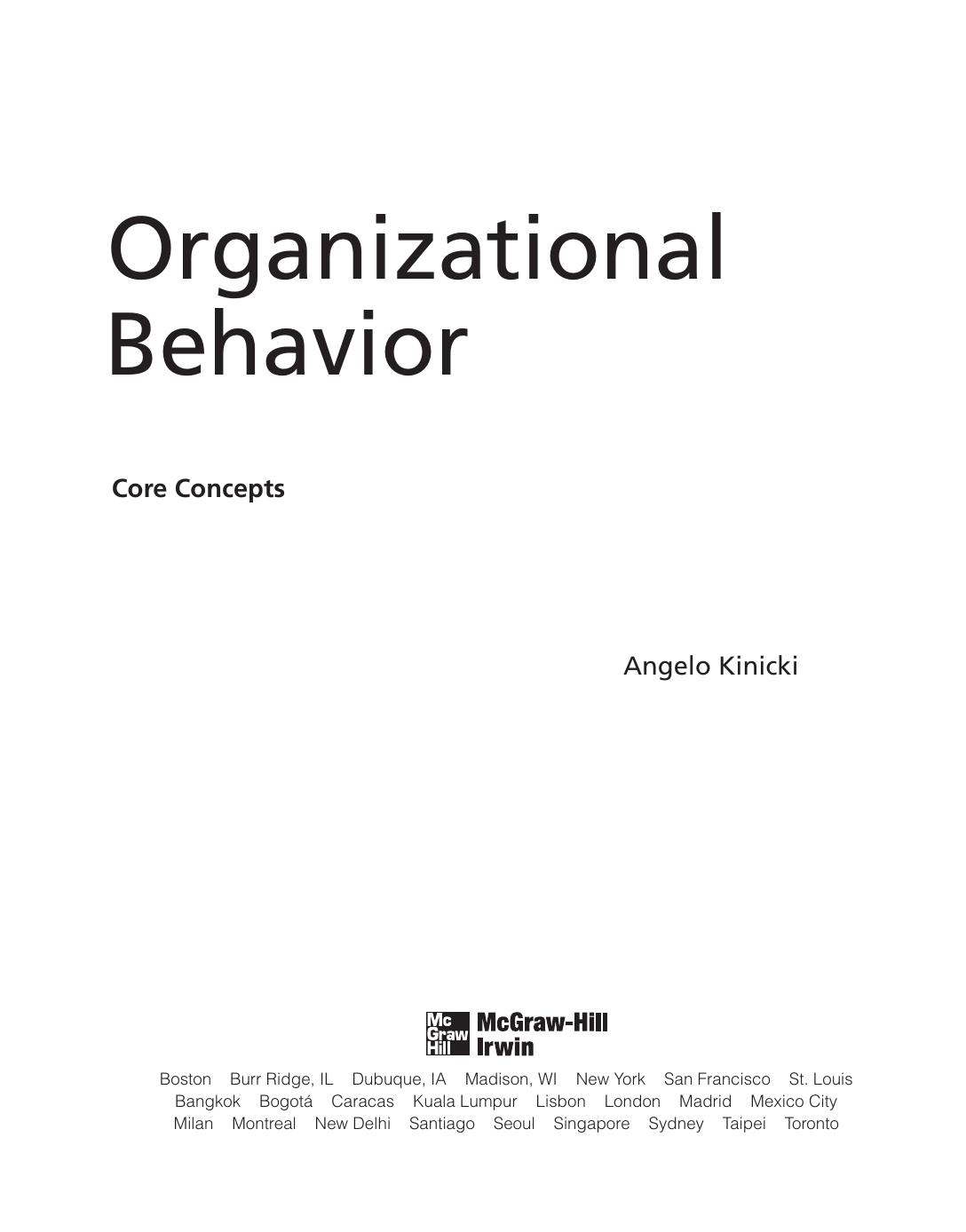 Organizational Behavior