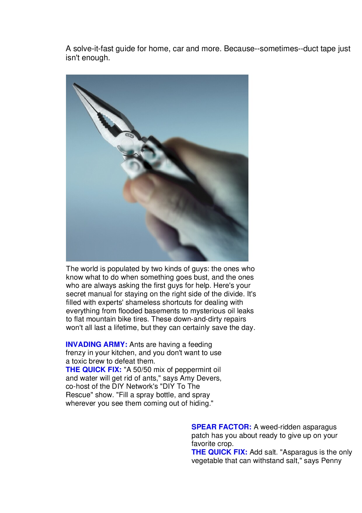 30 Quick Fixes For Everyday Disasters