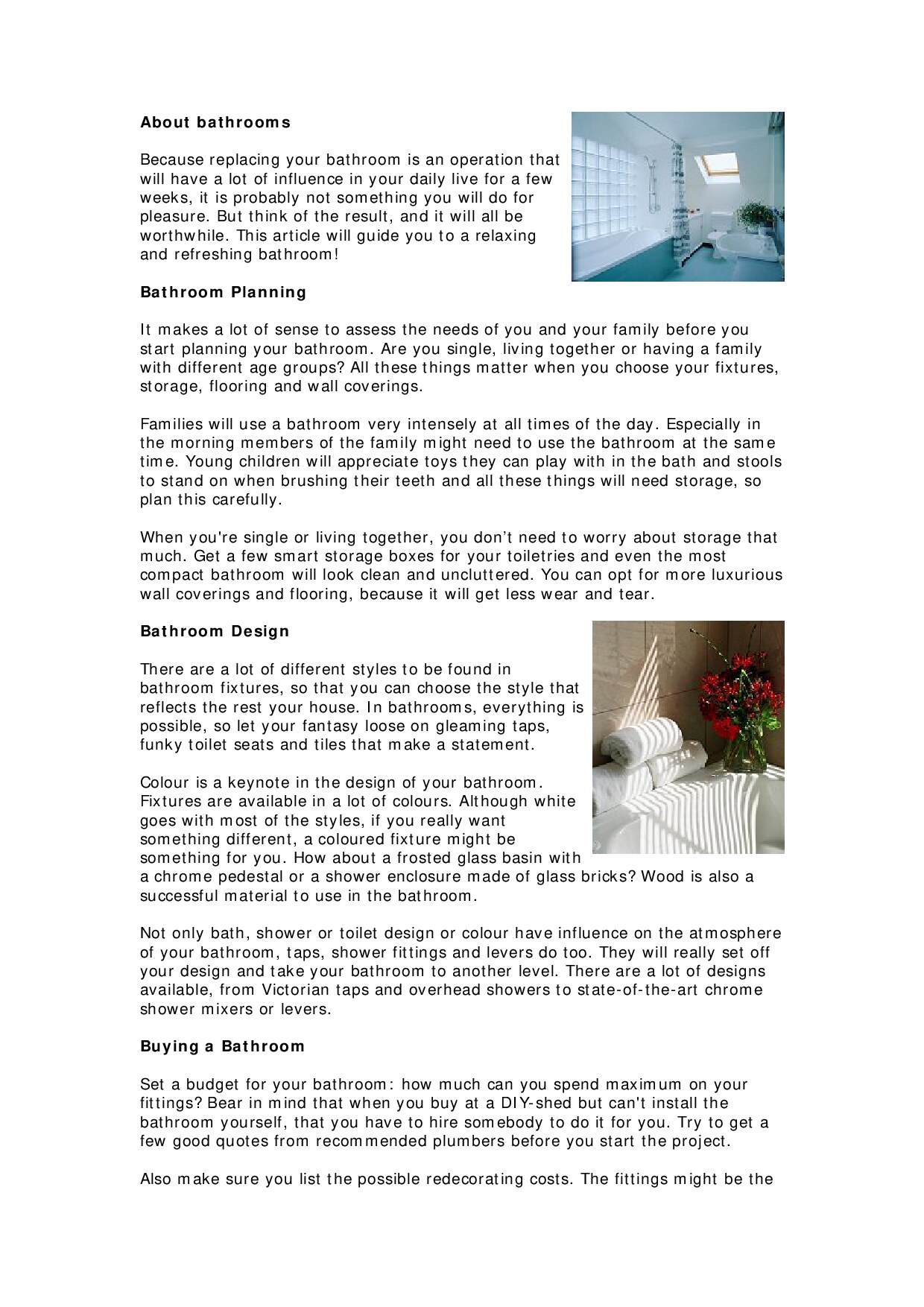 About bathrooms