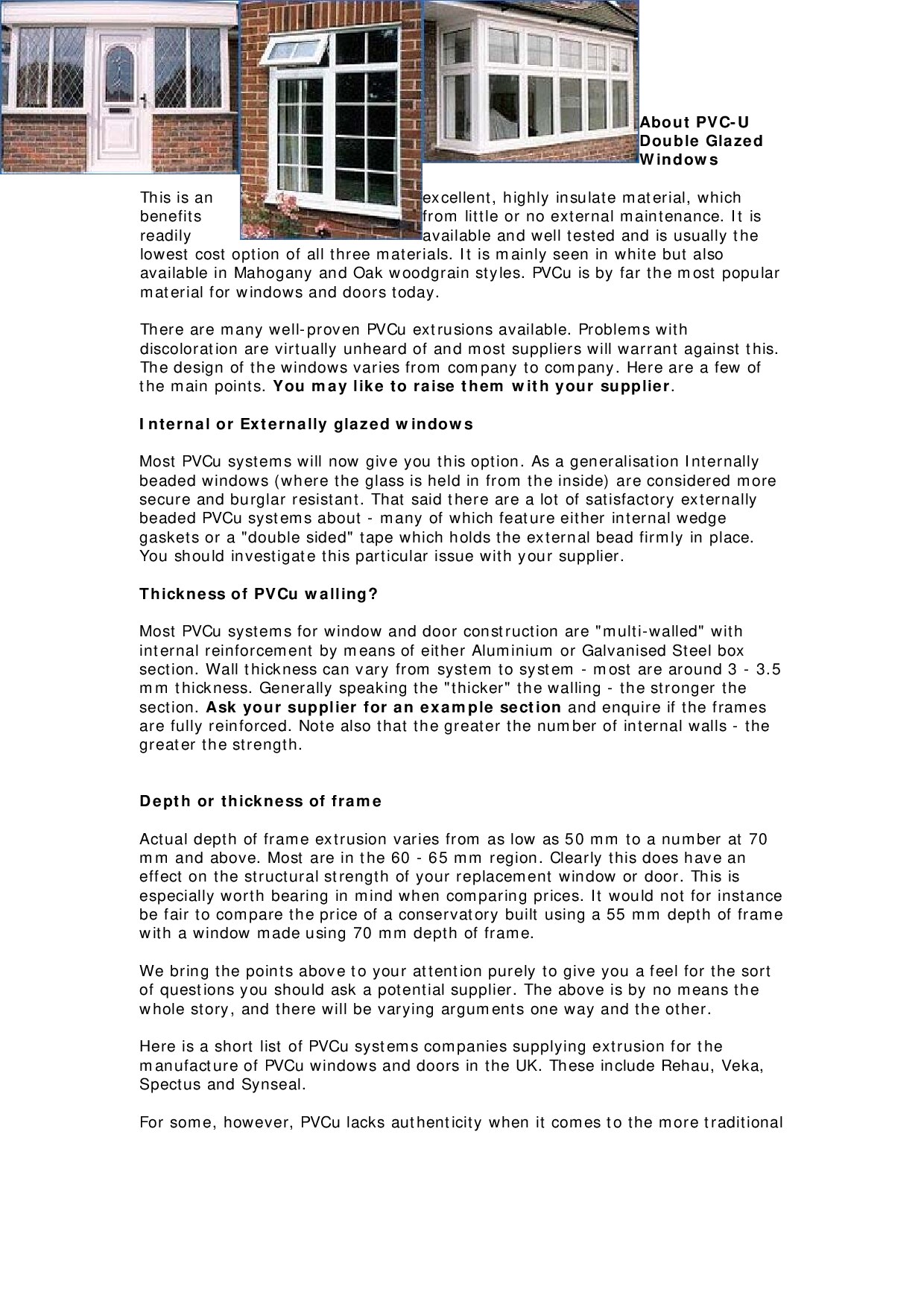 About PVC-U Double Glazed Windows