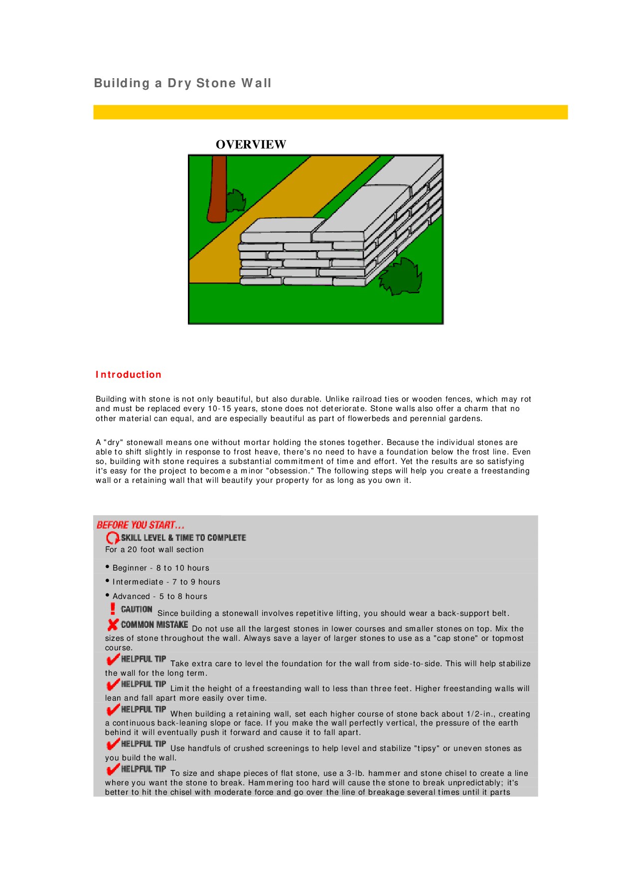 Building a Dry Stone Wall 