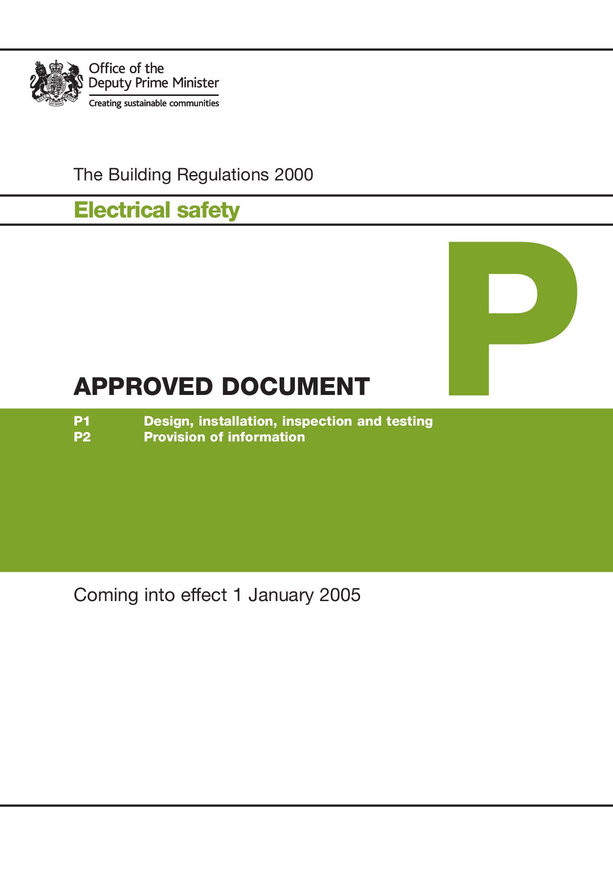 Part P build regs jan 2k5