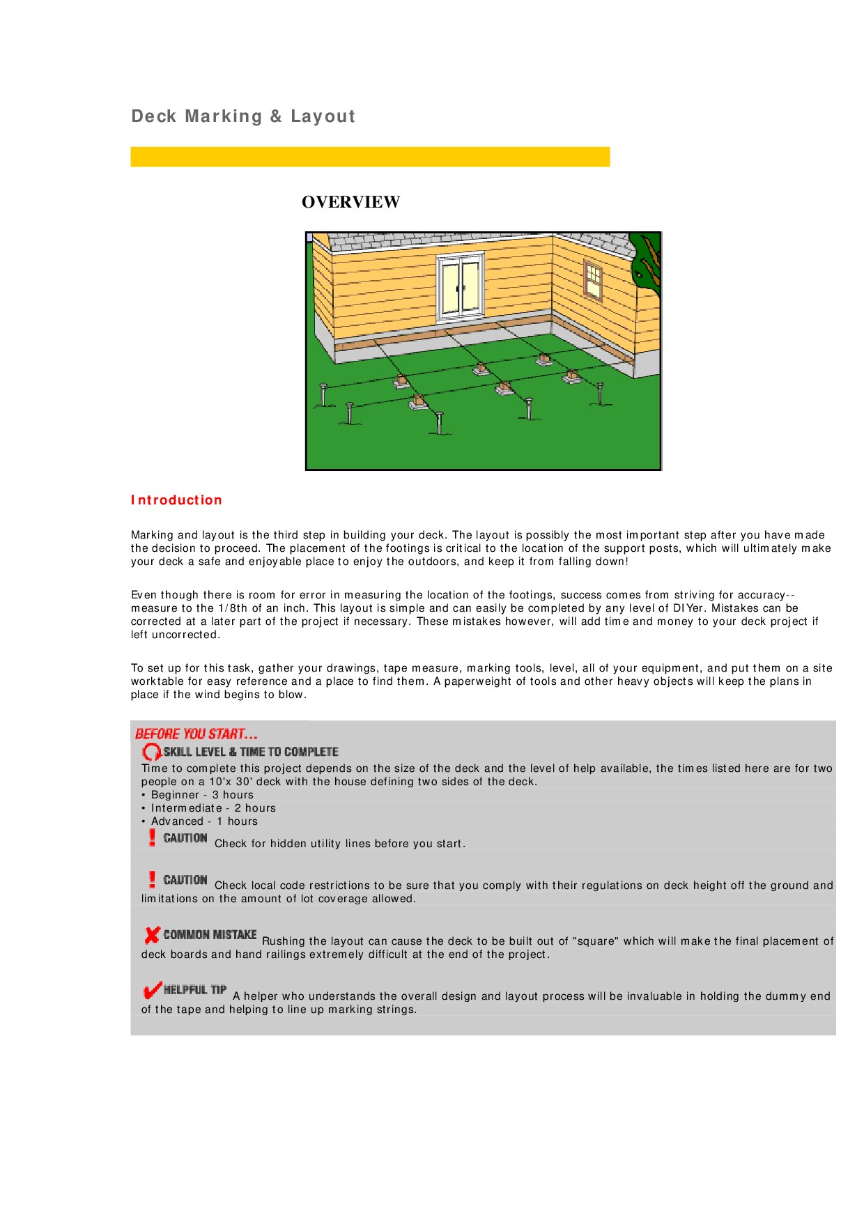 Deck Marking & Layout 