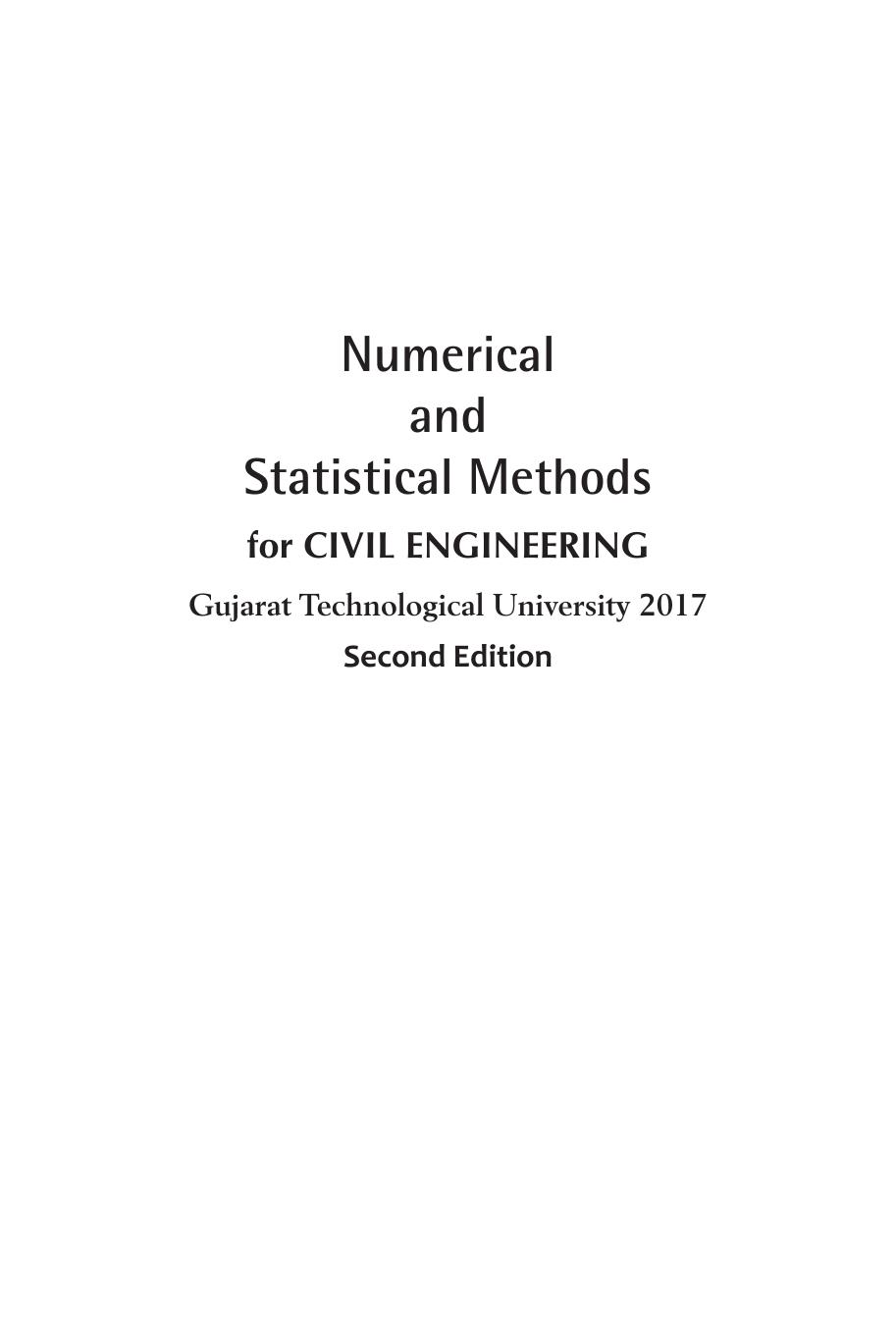 NUMERICAL AND STATISTICAL METHODS CIVIL GTU 2017 Singh