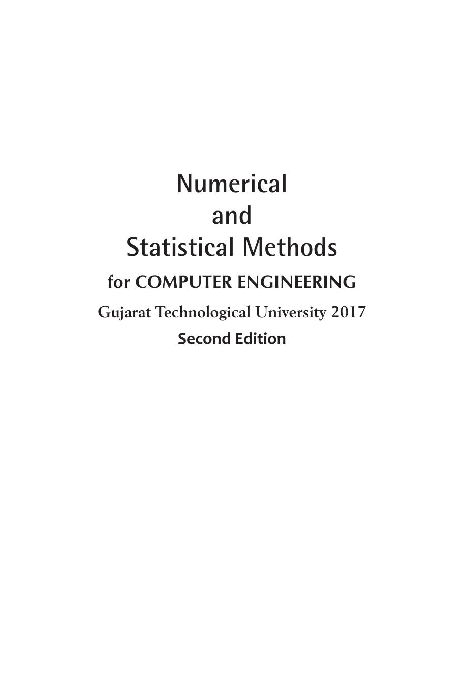NUMERICAL STATISTICAL METHODS CSE GTU 2017 Singh