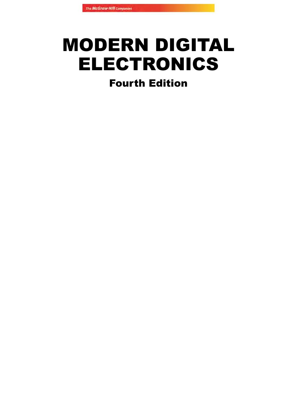 Modern Digital Electronics Fourth Edition