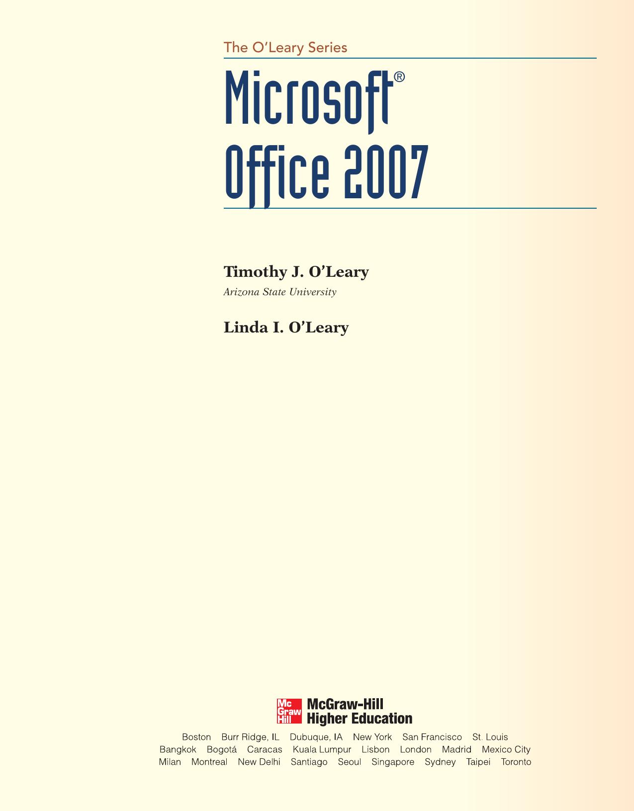 Microsoft Office 2007 O Leary