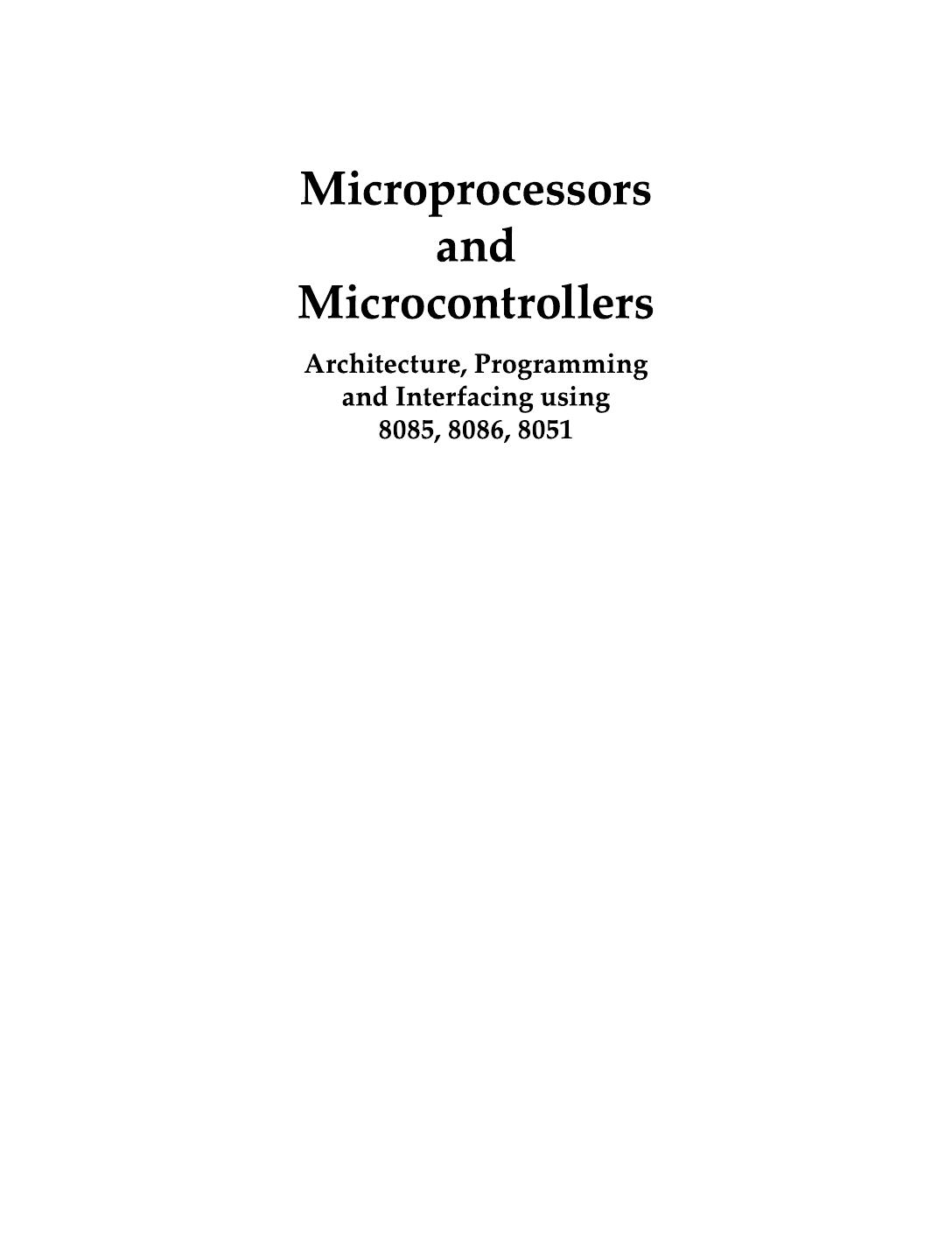 Microprocessors and Microcontrollers All India Soumitra Km Mandal