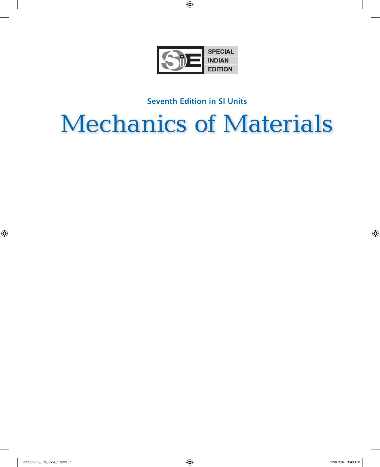 MECHANICS OF MATERIALS Ferdinand P Beer