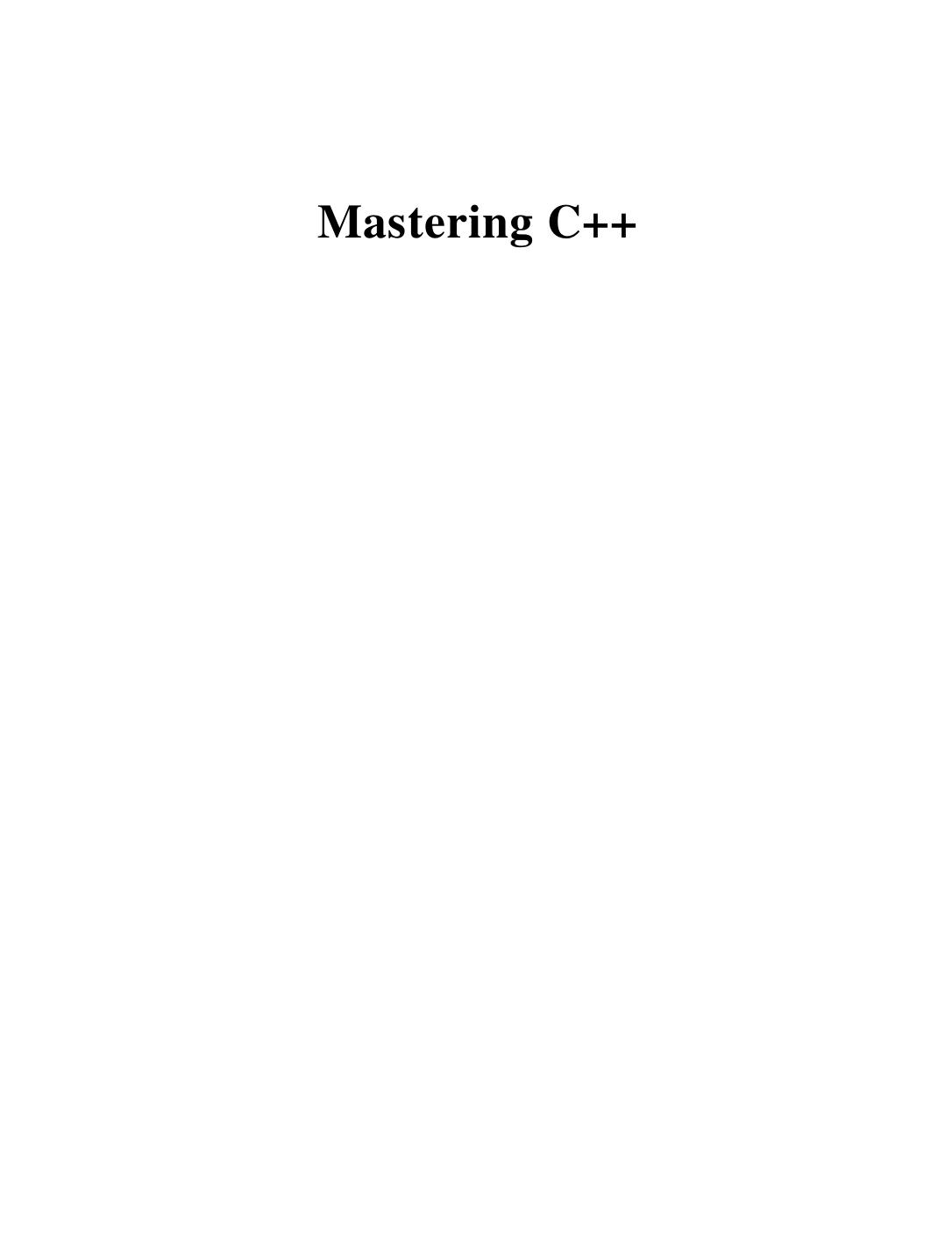 Mastering C VENUGOPAL