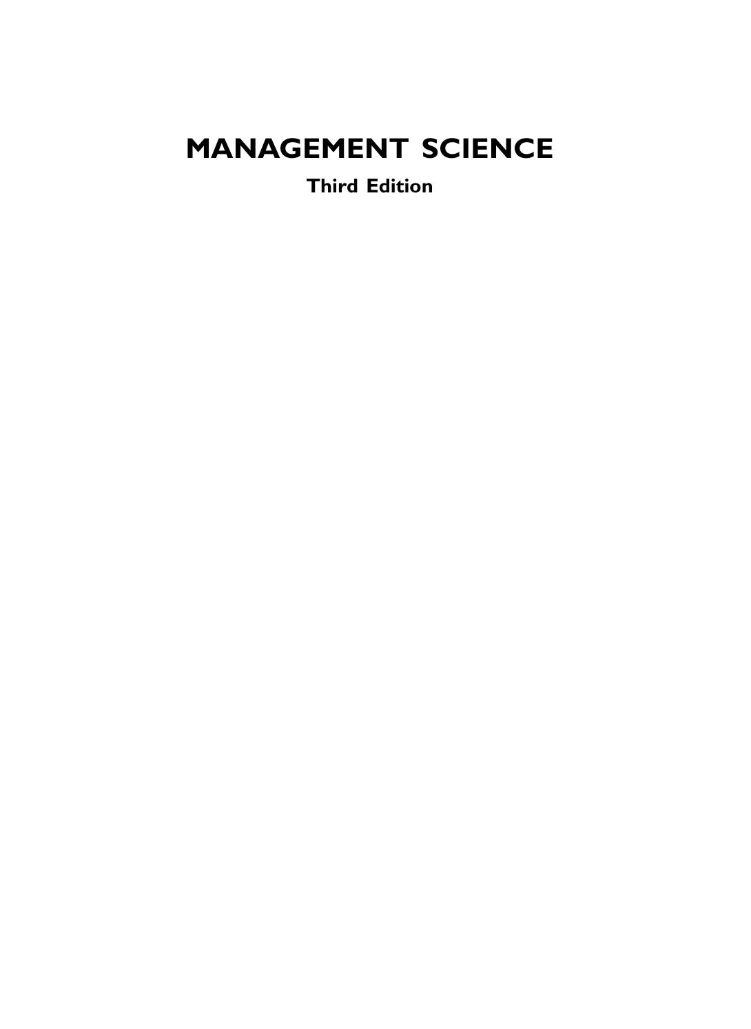 Management Science 4 e ARYASRI R A