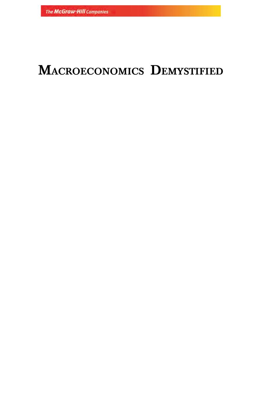 Macroeconomics Demystified SABNAVIS