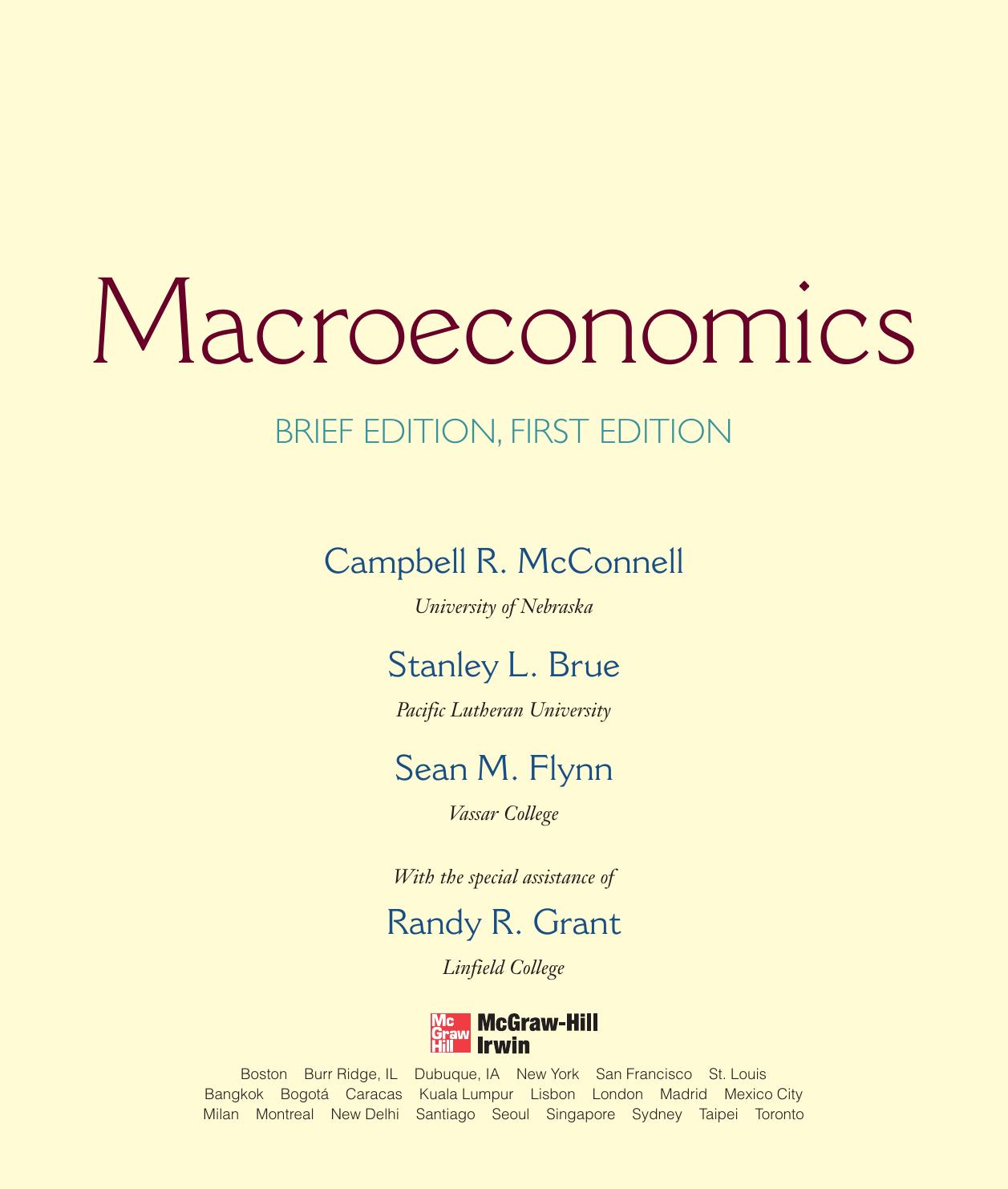 Macroeconomics McConnell Campbell