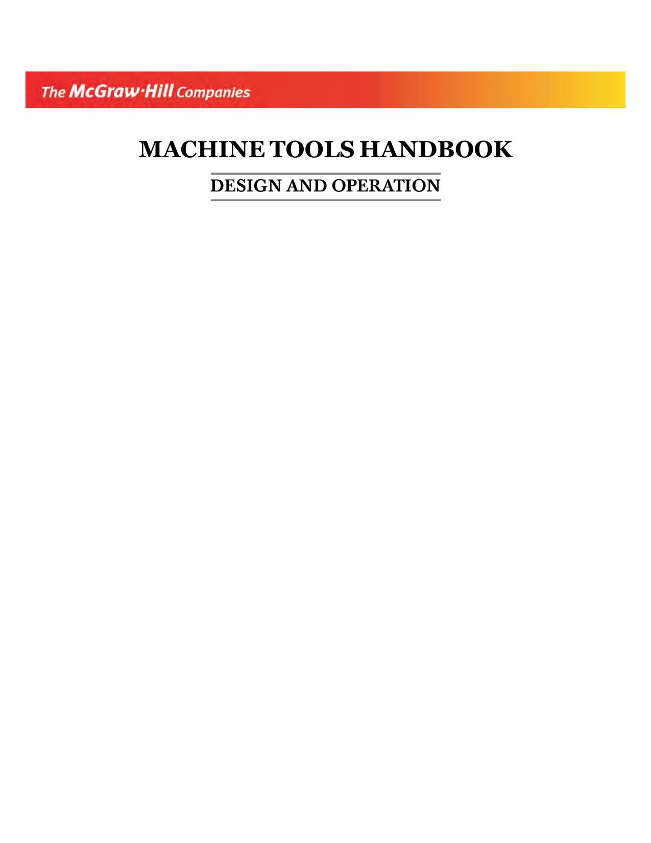 MACHINE TOOLS HANDBOOK JOSHI