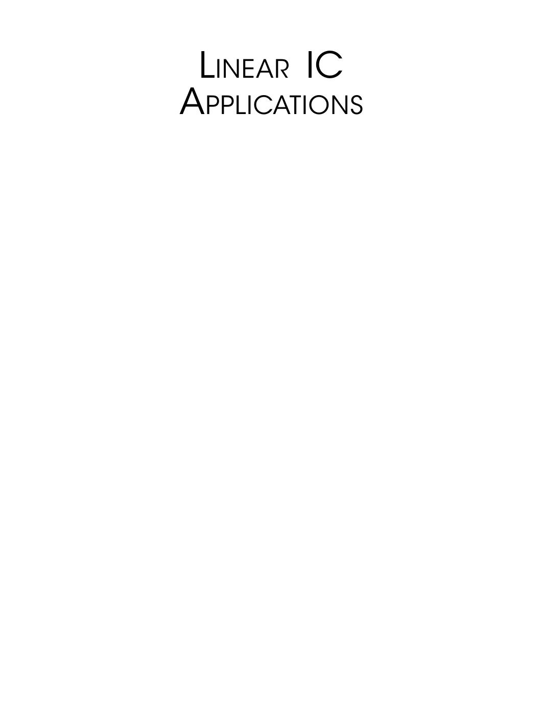 Linear IC Applications SALIVAHNAN