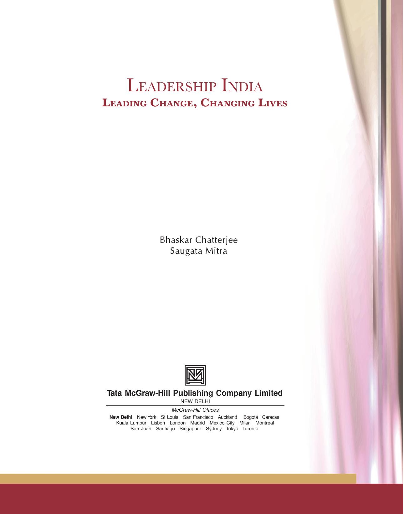 Leadership India BHASKAR CHATTERJEE SAUGATA MITRA