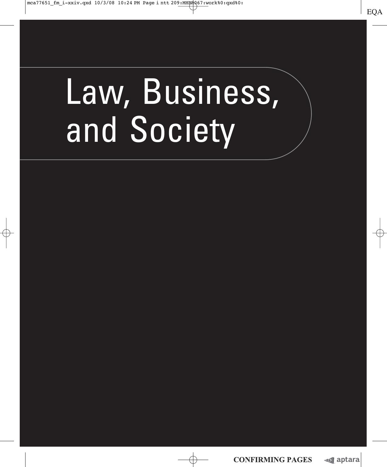 Law Business and Society McAdams Tony