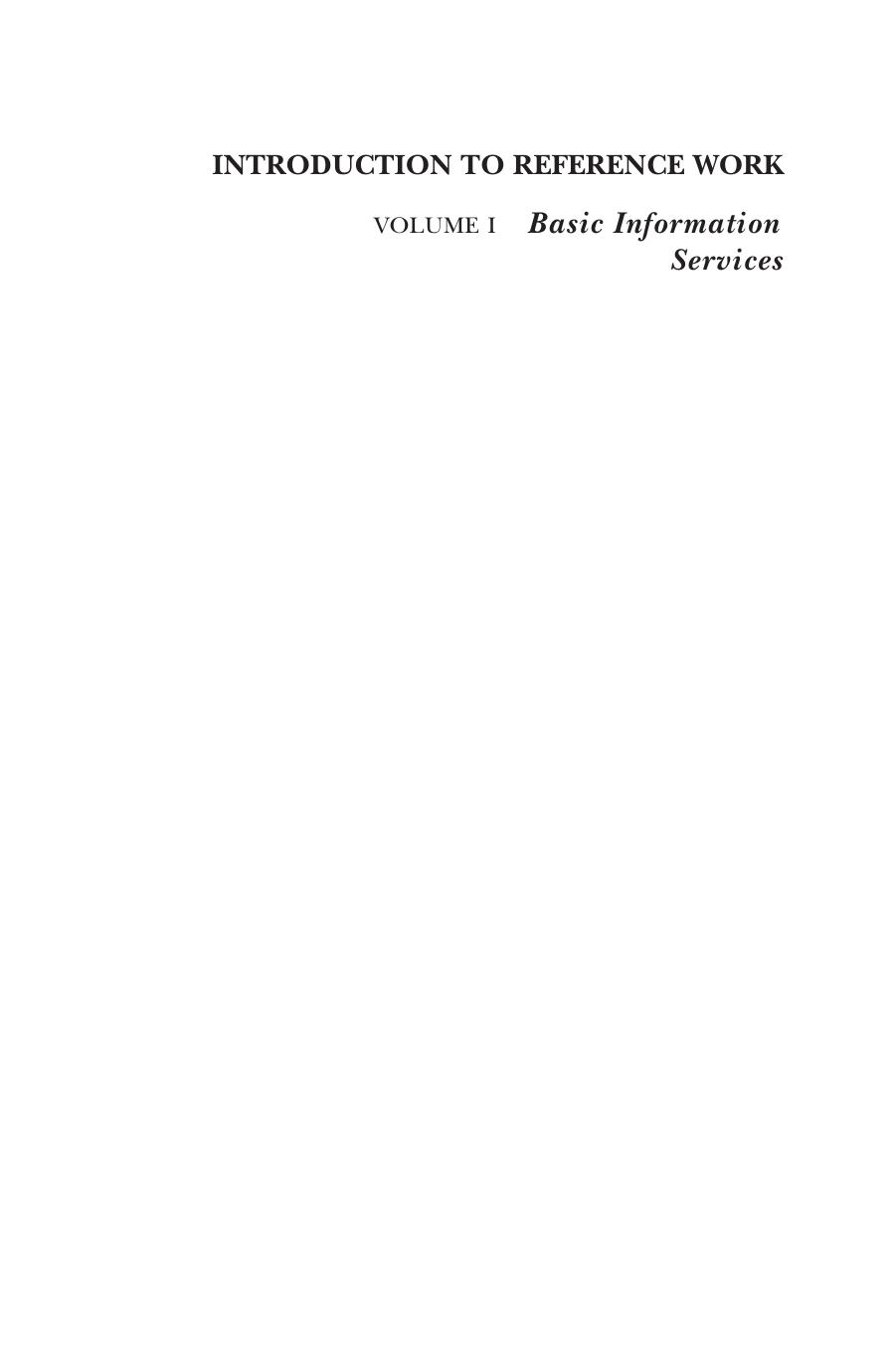 Introduction to Reference Work