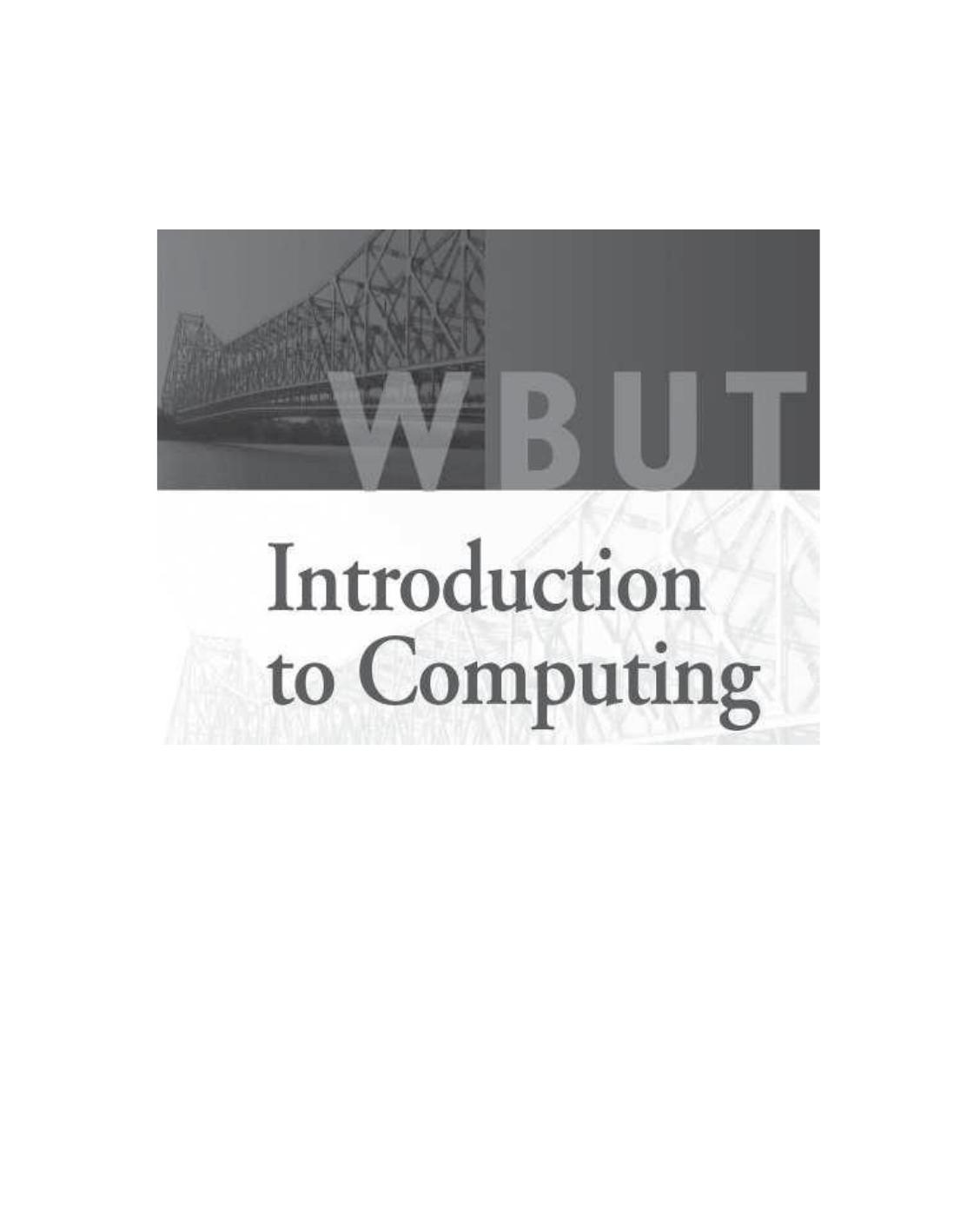 Introduction to Computing WBUT BALAGURUSAMY E