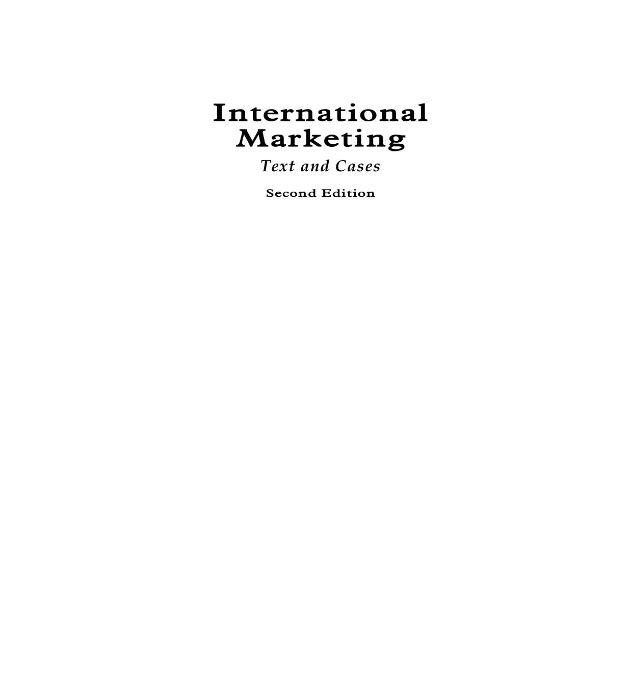 International Marketing Text and Cases 2 e Paul Justin