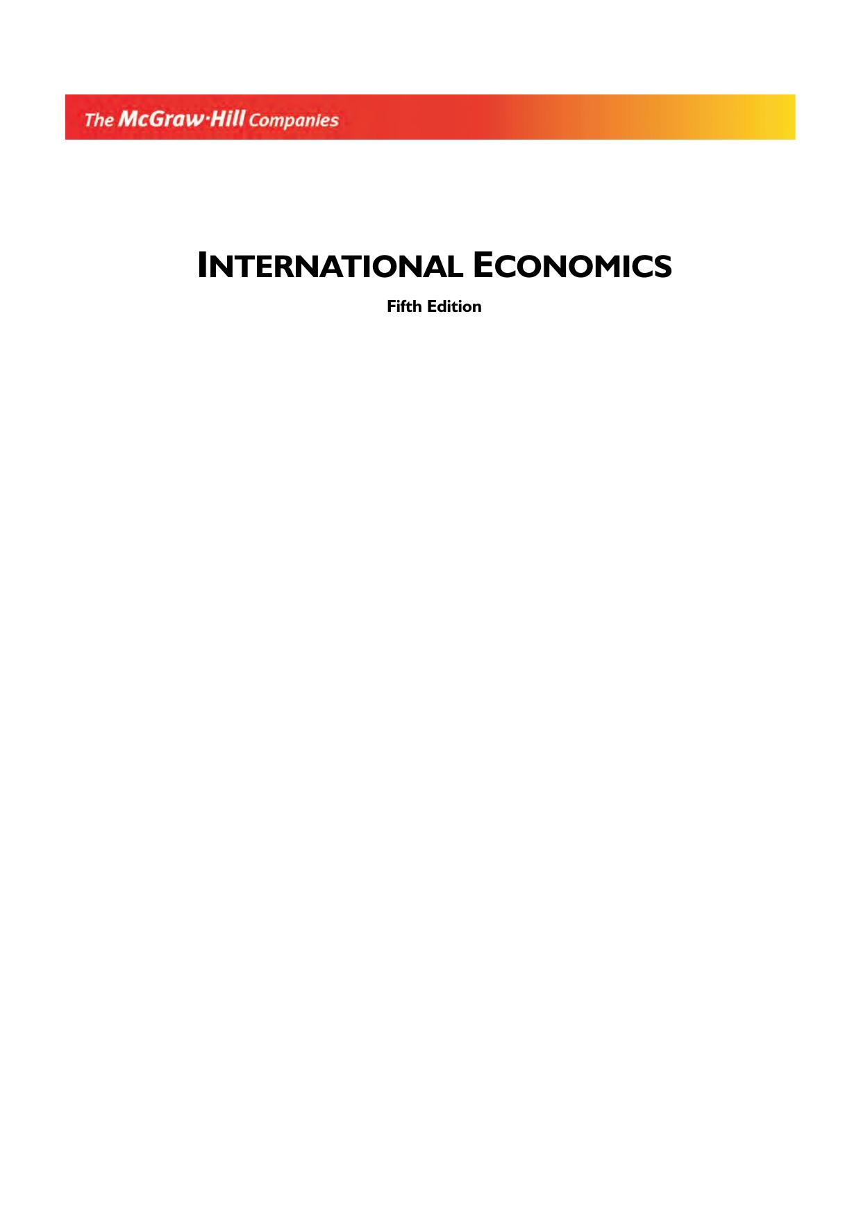 INTERNATIONAL ECONOMICS 5E CHERUNILAM
