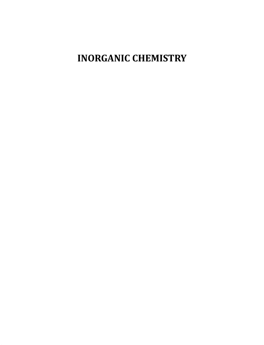 INORGANIC CHEMISTRY