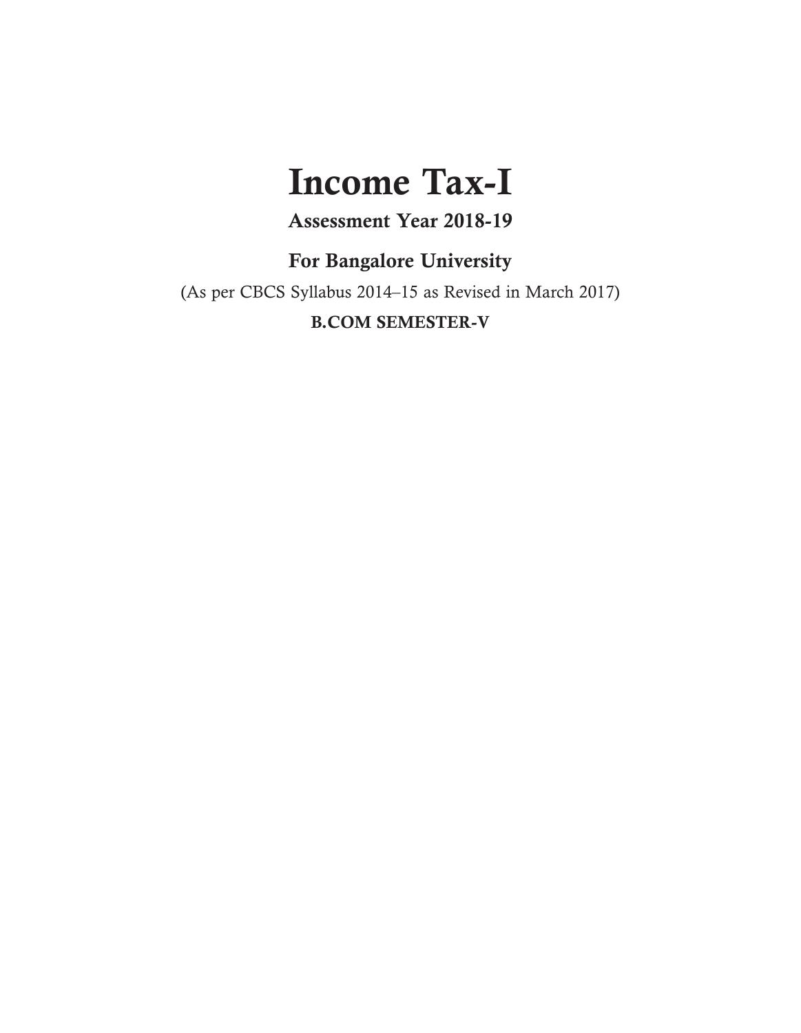 INCOME TAX I BLR U KUMAR