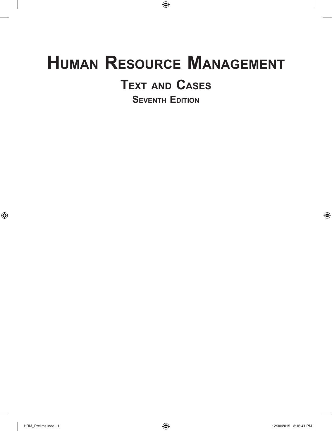 HUMAN RESOURCE MANAGEMENT Aswathappa