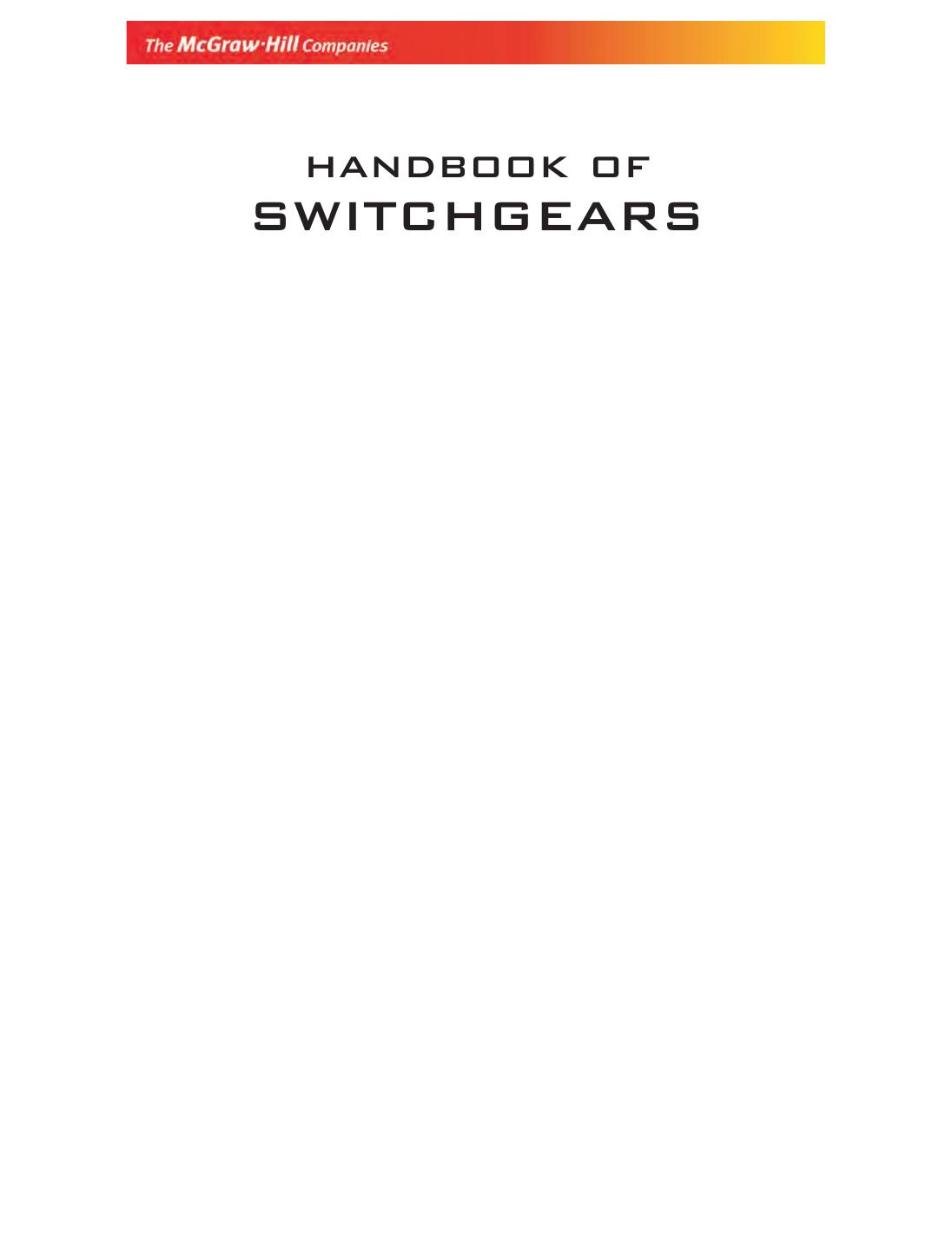 HANDBOOK OF SWITCHGEARS BHEL