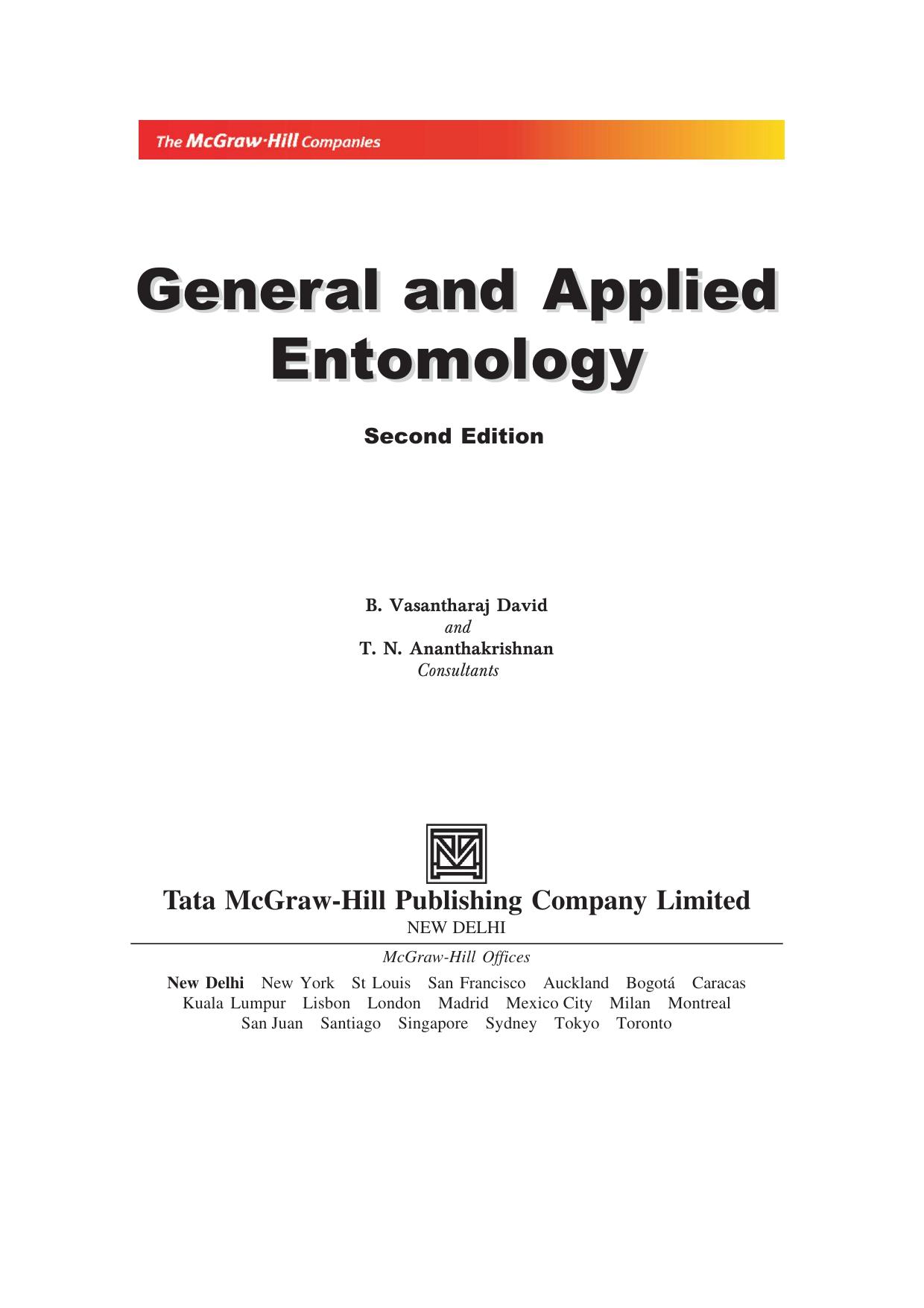 GENERAL AND APPLIED ENTOMOLOGY DAVID
