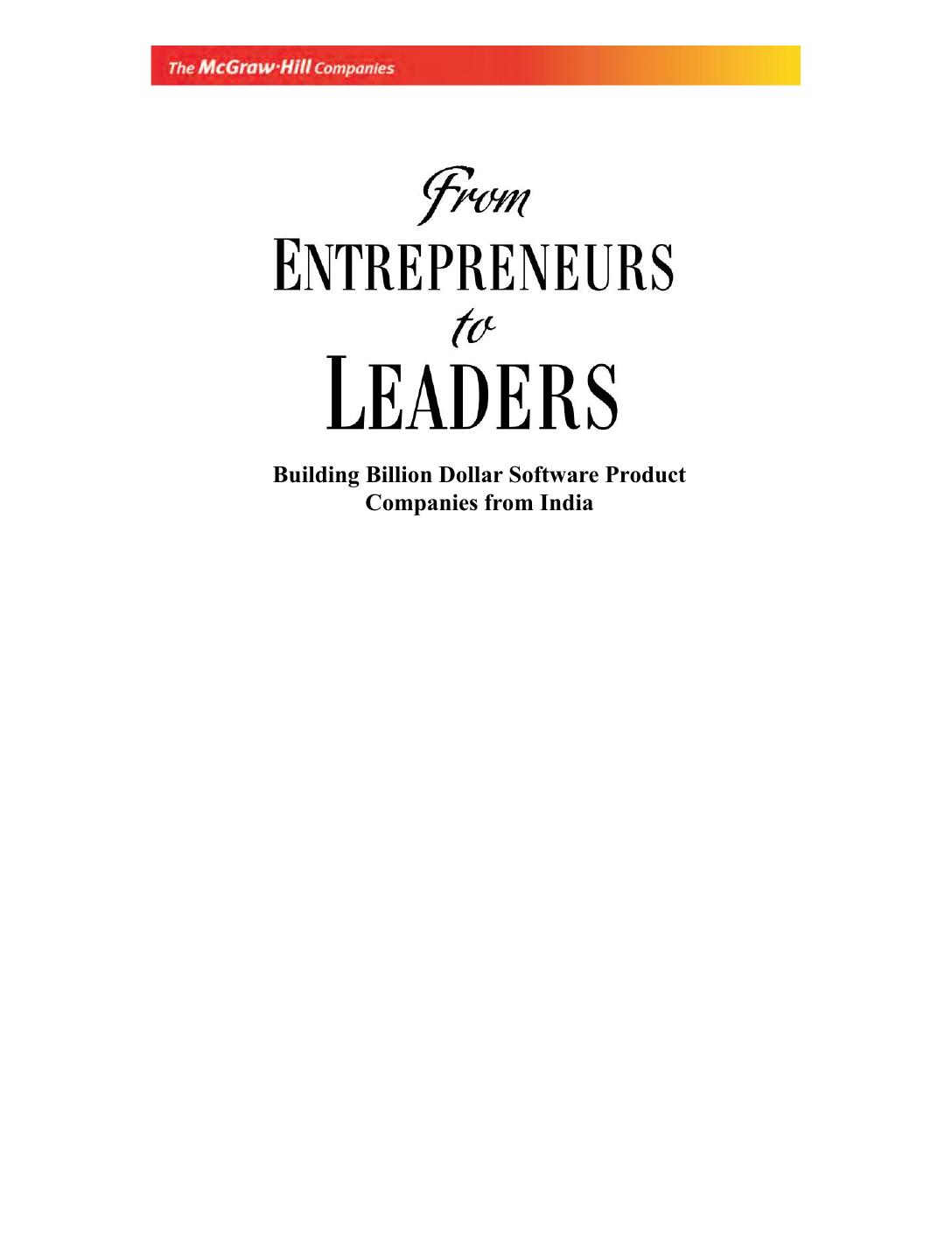 FROM ENTERPRENUERS TO LEADERS DEODHAR