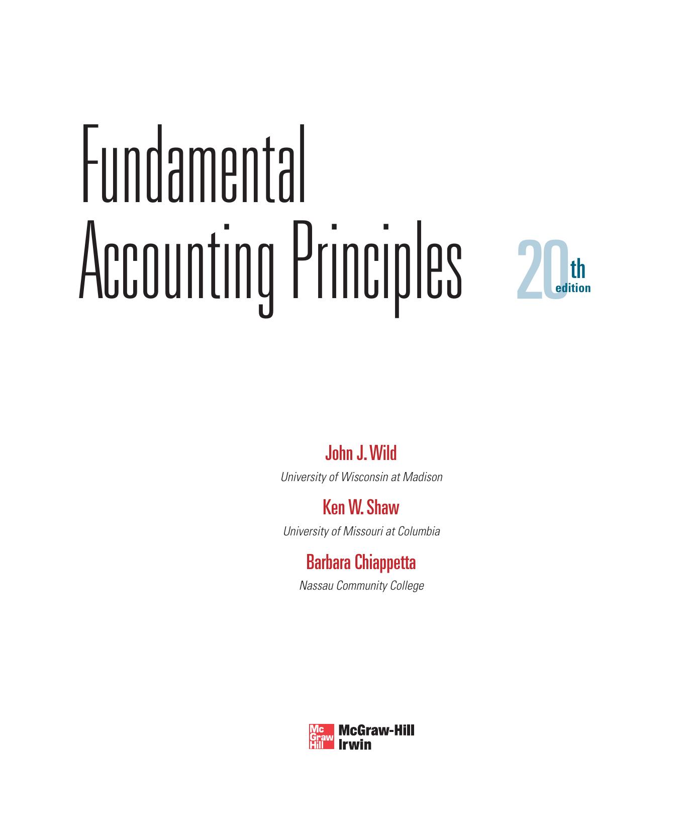 Fundamental Accounting Principles WILD
