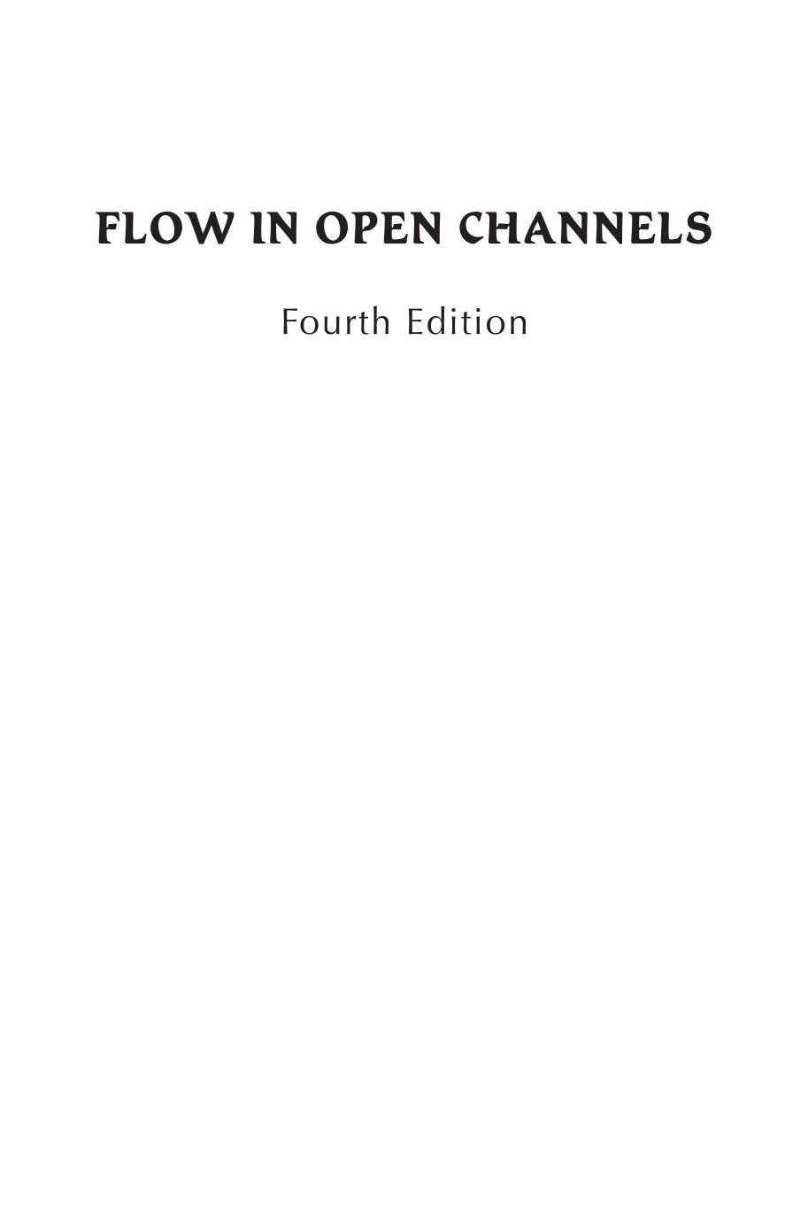 FLOW IN OPEN CHANNELS 4E K SUBRAMANYA
