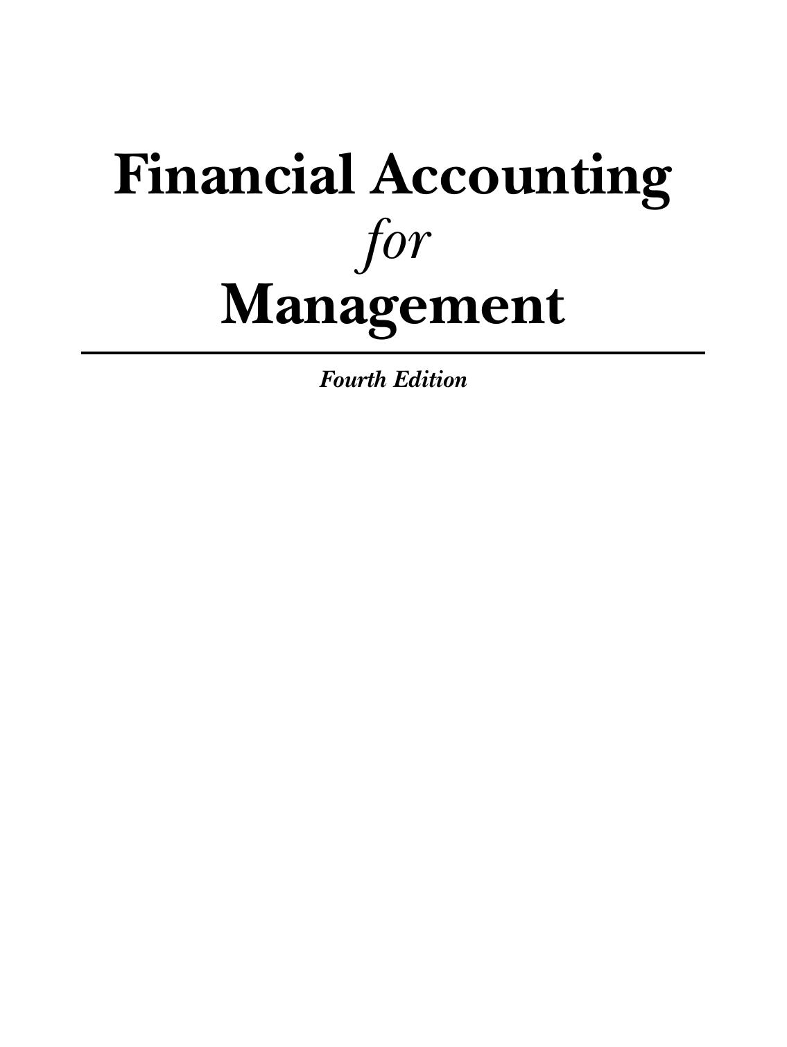 Financial Accounting for Management
