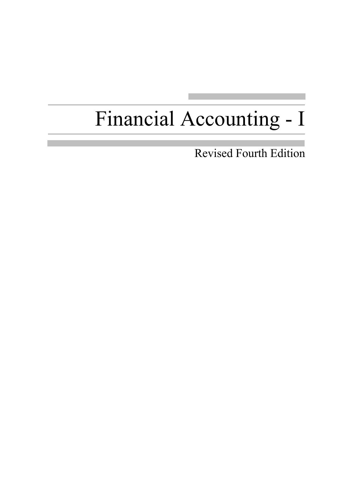 Financial Accounting I Revised 4e Calcutta University HANIF