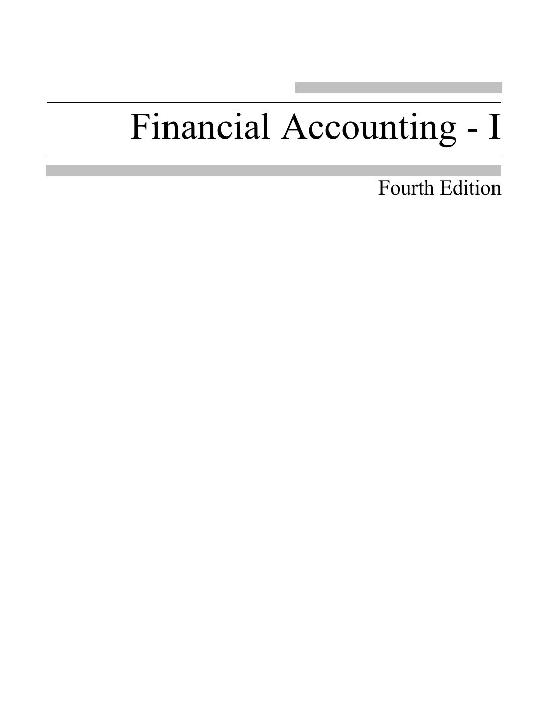 FINANCIAL ACCOUNTING I 4E CU HANIF