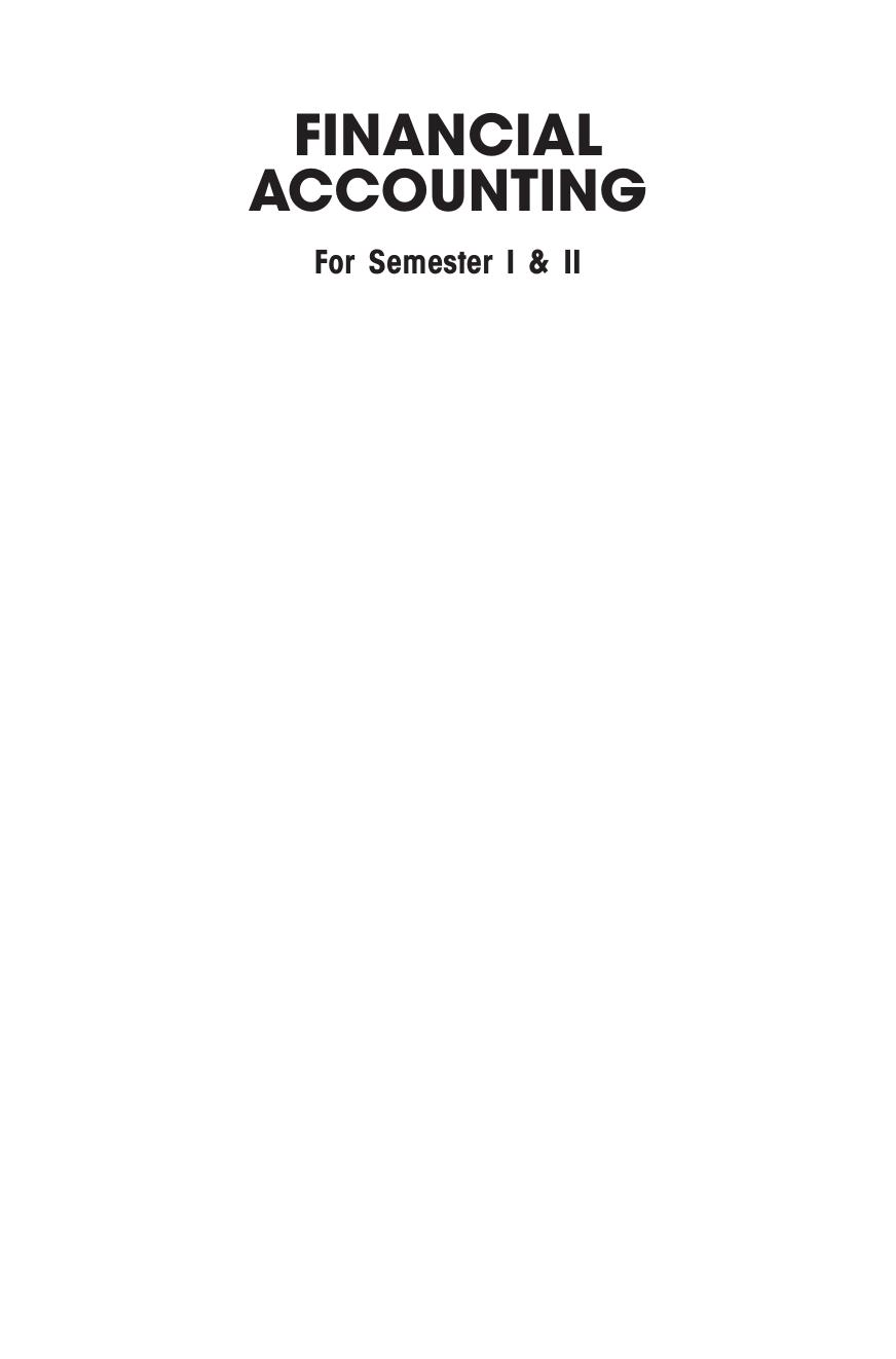 Financial Accounting Madras University Thothadri
