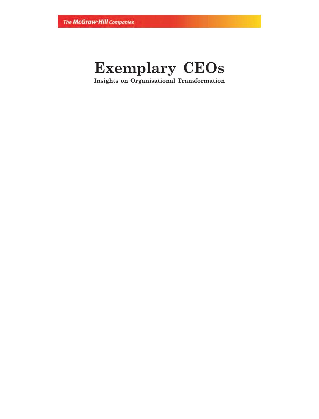 EXEMPLARY CEOS INSIGHTS ON ORG TRANS PANDIT